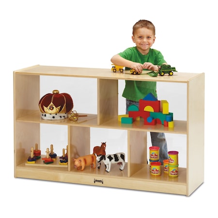 Jonti-Craft Low Single Mobile Storage Unit, See-Thru Back 0392JCPL